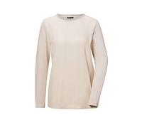 Kurzarmbluse GOLDNER "Schlichtes Langarmshirt mit Glanz", Damen, Gr. 50, beige (cremeweiß), Obermaterial: 100% Viskose CV., figurumspielend, U-Boot-Ausschnitt, Sonstiges, Blusen, Glanzgarn (26463829-5