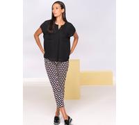 Kurzarmbluse HEINE, Damen, Gr. 40, schwarz, 100% Polyester, unifarben, Rundhals, Blusen (11239456-40) schwarz