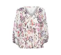 Kurzarmbluse ICHI "Damen Kurzarm-Bluse IHELLY", Damen, Gr. 38, grau (crystal gray collage print), Obermaterial: 56% Polyester Pol. recyc.. 44% Polyester PES., Blusen (71568039-38) crystal gray collage