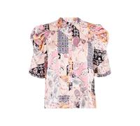 Kurzarmbluse ICHI "Kurzarm-Bluse IXNINA", Damen, Gr. 40, pink (pink lady patch print), Obermaterial: 100% Polyester PES., Blusen (59115054-40) pink lady patch print