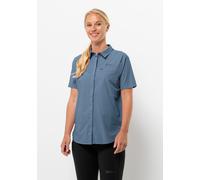 Kurzarmbluse JACK WOLFSKIN "VANDRA S/S SHIRT W", Damen, Gr. XS (34), blau (elemental, blau), OBERSTOFF: 85% POLYAMID, 15% ELASTHAN; Futter: 100% POLYESTER, Blusen Kurzarmbluse (17723305-XS)