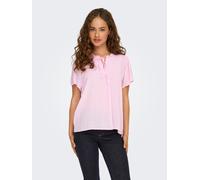Kurzarmbluse JDY "JDYLIMA LIFE S/S TOP WVN NOOS", Damen, Gr. 40, rosa (pink lady), Web, Obermaterial: 100% Viskose, unifarben, loose fit normal, V-Ausschnitt, Blusen, Viskose, loose fit (68284014-40)