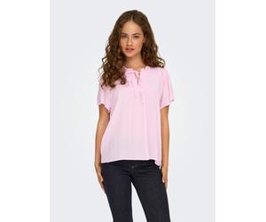 Kurzarmbluse JDY "JDYLIMA LIFE S/S TOP WVN NOOS", Damen, Gr. 40, rosa (pink lady), Web, Obermaterial: 100% Viskose, unifarben, loose fit normal, V-Ausschnitt, Blusen, Viskose, loose fit (68284014-40)