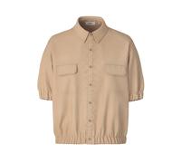 Kurzarmbluse JOOP JEANS "Biddy", Damen, Gr. XL, schwarz beige, Web, Obermaterial: 100% Baumwolle, normal, elastischer Bund, Blusen, mit elastischen Bündchen (34182220-XL) schwarz beige