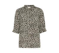 Kurzarmbluse KAFFE "Bluse kurzarm KAvelana", Damen, Gr. 46, bunt (multi color leo print), Obermaterial: 50% Viskose CV. 50% Viskose LENZING ECOVERO CV LenzEcov., Blusen (92022240-46) multi color leo p