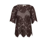 Kurzarmbluse KAFFE CURVE "Damen Bluse kurzarm KCcarley", Damen, Gr. L, braun (coffee bean), Obermaterial: 70% Baumwolle CO. 30% Polyamid PA., Blusen (95821514-L) coffee bean