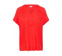 Kurzarmbluse KAFFE CURVE "Damen Bluse kurzarm KCmille", Damen, Gr. 52, rot (poppy rot), Obermaterial: 70% Viskose Birla Livaeco CV Livaeco. 30% Leinen LI., Blusen (17785463-52) poppy rot
