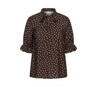Kurzarmbluse KAFFE CURVE "Damen Kurzarm-Bluse KCditte", Damen, Gr. 50, braun (coffee bean turtledove dot), Obermaterial: 80% Viskose CV. 20% Polyamid PA., Blusen (30452466-50) coffee bean turtledove d