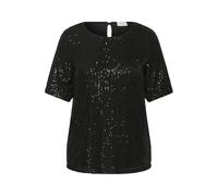 Kurzarmbluse KAFFE CURVE "Kurzarm-Bluse KClaila", Damen, Gr. L, schwarz (schwarz deep cc), Obermaterial: 100% Polyester PES., Blusen (28118804-L) schwarz deep cc