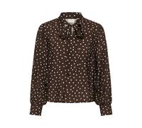 Kurzarmbluse KAFFE "Damen Bluse kurzarm KAdotte", Damen, Gr. 36, braun (coffee bean turtledove dot), Obermaterial: 80% Viskose CV. 20% Polyamid PA., Blusen (62867907-36) coffee bean turtledove dot