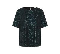 Kurzarmbluse KAFFE "Damen Bluse kurzarm KAlila", Damen, Gr. S, grün (dunkelgrün sequin), Obermaterial: 100% Polyester PES., Blusen (19762815-S) dunkelgrün sequin