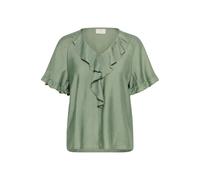 Kurzarmbluse KAFFE "Damen Bluse kurzarm KAmariana", Damen, Gr. 38, grün (oil grün), Obermaterial: 80% Viskose CV. 20% Polyamid PA., Blusen (26480810-38) oil grün