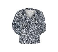 Kurzarmbluse KAFFE "Damen Bluse kurzarm KAruffalo", Damen, Gr. 36, blau (blau, weiß graphic print), Obermaterial: 100% Baumwolle CO., Blusen (47451502-36) blau, weiß graphic print
