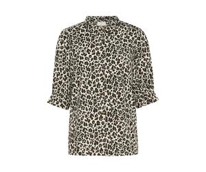 Kurzarmbluse KAFFE "Damen Bluse kurzarm KAvelana", Damen, Gr. 44, bunt (multi color leo print), Obermaterial: 50% Viskose CV. 50% Viskose LENZING ECOVERO CV LenzEcov., Blusen (26077926-44) multi color