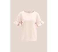 Kurzarmbluse MADELEINE "Bluse Hemdbluse mit glänzendem Finish", Damen, Gr. 44, weiß (creme), Obermaterial: 100% Polyester PES., Blusen (20586933-44) creme