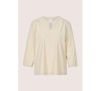 Kurzarmbluse MADELEINE "Jerseybluse Elegante Schlupfbluse mit V-Ausschnitt", Damen, Gr. 38, beige (perlweiß), Obermaterial: 73% Polyamid PA. 27% Elasthan EL., Modern, gerade, V-Ausschnitt, Blusen, Blu