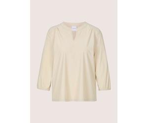 Kurzarmbluse MADELEINE "Jerseybluse Elegante Schlupfbluse mit V-Ausschnitt", Damen, Gr. 46, perlweiß, Obermaterial: 73% Polyamid PA. 27% Elasthan EL., Modern, gerade, V-Ausschnitt, Blusen, Bluse mit R
