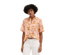 Kurzarmbluse MARC O'POLO "aus bedrucktem Baumwoll-Voile", Damen, Gr. 36, bright orange, Obermaterial: 100% Baumwolle, bedruckt, regular fit normal, V-Ausschnitt, Blusen (61360569-36) bright orange