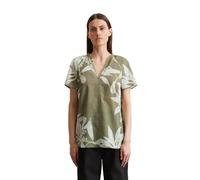 Kurzarmbluse MARC O'POLO "aus leichtem Baumwolle-Voile", Damen, Gr. 46, medium grün, Blusen (66223242-46) medium grün