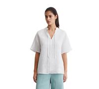 Kurzarmbluse MARC O'POLO "aus leichter Qualität", Damen, Gr. 32, weiß (m100), Obermaterial: 100% Leinen, unifarben, relaxed fit normal, normaler Saum, Blusen (24761160-32) m100