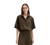 Kurzarmbluse MARC O'POLO "aus LENZING™ ECOVERO™", Damen, Gr. 38, schwarz braun, Obermaterial: 83% Viskose, 17% Polyamid, unifarben, regular fit bauchfrei, normaler Saum, Blusen (17650223-38) schwarz b