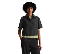 Kurzarmbluse MARC O'POLO "aus Naia™-Twill", Damen, Gr. 38, schwarz, Obermaterial: 100% Acetat, unifarben, bauchfrei, Blusen (92837161-38) schwarz