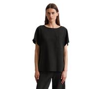 Kurzarmbluse MARC O'POLO "aus TENCEL™ Lyocell", Damen, Gr. 32, schwarz, Obermaterial: 100% Lyocell, unifarben, regular fit normal, Rundhals, Blusen (82944051-32) schwarz