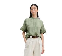 Kurzarmbluse MARC O'POLO "aus TENCEL™ Modal", Damen, Gr. 40, fresh sage, Obermaterial: 82% Modal, 18% Polyamid, unifarben, regular fit normal, Umschlagbund, Blusen (67108514-40) fresh sage