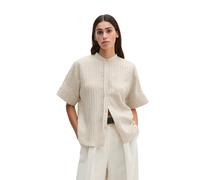 Kurzarmbluse MARC O'POLO "aus TENCEL™ Modal", Damen, Gr. 46, grau silk, Obermaterial: 82% Modal, 18% Polyamid, unifarben, regular fit normal, Umschlagbund, Blusen (64956068-46) grau silk