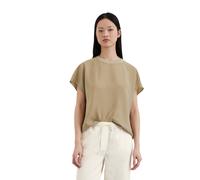 Kurzarmbluse MARC O'POLO "aus Viskose-Mix-Crinkle", Damen, Gr. 46, beige (m723), Obermaterial: 83% Viskose, 17% Polyamid, unifarben, normal, normaler Saum, Blusen (79800720-46) m723