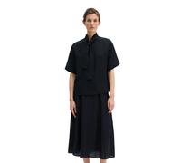 Kurzarmbluse MARC O'POLO "aus Viskose-Mix", Damen, Gr. 32, deep night blau, Obermaterial: 83% Viskose, 17% Polyamid, unifarben, regular fit normal, Umschlagbund, Blusen (23798239-32) deep night blau