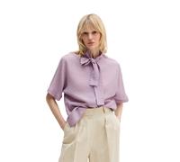 Kurzarmbluse MARC O'POLO "aus Viskose-Mix", Damen, Gr. 36, dusty lavender, Obermaterial: 83% Viskose, 17% Polyamid, unifarben, regular fit normal, Umschlagbund, Blusen (28430029-36) dusty lavender