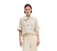 Kurzarmbluse MARC O'POLO "aus Viskose-Mix", Damen, Gr. 38, grau silk, Obermaterial: 83% Viskose, 17% Polyamid, unifarben, regular fit normal, Umschlagbund, Blusen (44276343-38) grau silk