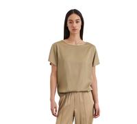 Kurzarmbluse MARC O'POLO "aus Viskose-Satin-Stretch", Damen, Gr. 40, beige (m723), Obermaterial: 96% Viskose, 4% Elasthan, unifarben, normal, Rückenausschnitt, normaler Saum, Blusen (38862931-40) m723