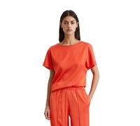 Kurzarmbluse MARC O'POLO "aus Viskose-Satin-Stretch", Damen, Gr. 42, rot (m323), Obermaterial: 96% Viskose, 4% Elasthan, unifarben, normal, Rückenausschnitt, normaler Saum, Blusen (12378904-42) m323