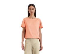 Kurzarmbluse MARC O'POLO "aus Viskose-Satin-Stretch", Damen, Gr. 44, orange (m312), Obermaterial: 96% Viskose, 4% Elasthan, unifarben, normal, Rückenausschnitt, normaler Saum, Blusen (49034518-44) m31