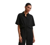 Kurzarmbluse MARC O'POLO "aus Viskose-Twill", Damen, Gr. 34, schwarz, Obermaterial: 100% Viskose, unifarben, regular fit normal, Blusen (23612053-34) schwarz