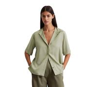 Kurzarmbluse MARC O'POLO "aus Viskose-Twill", Damen, Gr. 44, smooth sage, Obermaterial: 100% Viskose, unifarben, regular fit normal, Blusen (31358733-44) smooth sage