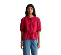 Kurzarmbluse MARC O'POLO DENIM "aus Baumwoll-Popeline", Damen, Gr. XS, rot (vivid cherry), Obermaterial: 100% Baumwolle, unifarben, regular fit normal, Blusen (43018161-XS) vivid cherry