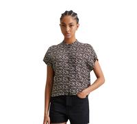 Kurzarmbluse MARC O'POLO DENIM "aus LENZING™ ECOVERO™", Damen, Gr. XL, braun (medium braun), Obermaterial: 100% Viskose, bedruckt, relaxed fit bauchfrei, Blusen (90478849-XL) medium braun