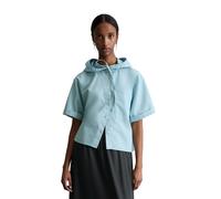 Kurzarmbluse MARC O'POLO DENIM "aus Organic Cotton Oxford", Damen, Gr. XS, blau (light blau), Obermaterial: 100% Baumwolle, unifarben, relaxed fit bauchfrei, normaler Saum, Blusen (92949149-XS) light