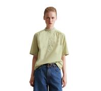 Kurzarmbluse MARC O'POLO DENIM "aus Papertouch Popeline", Damen, Gr. XS, grün (elm grün), Obermaterial: 100% Baumwolle, unifarben, regular fit normal, Blusen (55734310-XS) elm grün