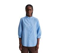 Kurzarmbluse MARC O'POLO DENIM "aus Papertouch-Popeline", Damen, Gr. XXL, flaxflower blau, Obermaterial: 100% Baumwolle, unifarben, relaxed fit normal, normaler Saum, Blusen (28817052-XXL) flaxflower 