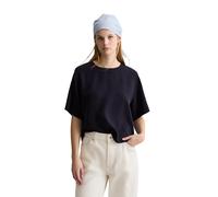 Kurzarmbluse MARC O'POLO DENIM "aus TENCEL™ Lyocell", Damen, Gr. L, blau depths, Obermaterial: 100% Lyocell, unifarben, relaxed fit bauchfrei, Rückenausschnitt, normaler Saum, Blusen (23589316-L) blau