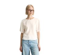 Kurzarmbluse MARC O'POLO DENIM "aus TENCEL™ Lyocell", Damen, Gr. XL, silky weiß, Obermaterial: 100% Lyocell, unifarben, relaxed fit bauchfrei, Rückenausschnitt, normaler Saum, Blusen (96189833-XL) sil