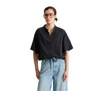 Kurzarmbluse MARC O'POLO DENIM "aus TENCEL™ Lyocell", Damen, Gr. XXL, blau depths, Obermaterial: 100% Lyocell, unifarben, relaxed fit, normaler Saum, Blusen (77740256-XXL) blau depths