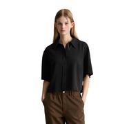 Kurzarmbluse MARC O'POLO DENIM "aus TENCEL™ Lyocell", Damen, Gr. XS, schwarz, Obermaterial: 100% Lyocell, unifarben, regular fit bauchfrei, normaler Saum, Blusen (68172063-XS) schwarz