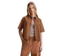 Marc O'Polo Denim Damen Bluse mit Faltendetails Relaxed Fit, braun, Gr. S