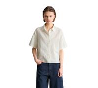 Kurzarmbluse MARC O'POLO DENIM "aus Leinen-Baumwolle-Mix", Damen, Gr. XXL, silky weiß, Obermaterial: 56% Leinen, 44% Baumwolle, unifarben, relaxed fit, normaler Saum, Blusen (98720909-XXL) silky weiß