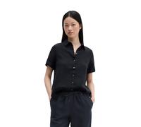 Kurzarmbluse MARC O'POLO "mit breiter Kellerfalten im Rücken", Damen, Gr. 34, deep night blau, Obermaterial: 100% Leinen, unifarben, regular fit normal, Blusen (90490733-34) deep night blau